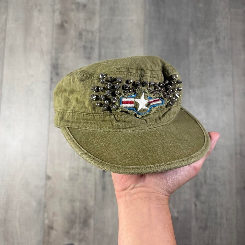 Vintage Y2K stuffed military y2k emo grunge scene hat Wash n wear